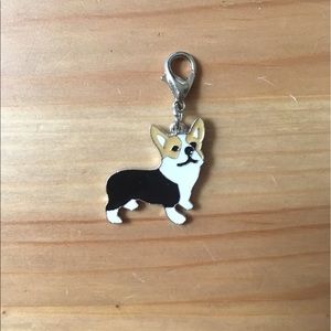 Mini tricolor Corgi enamel charm